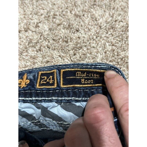 Rock Revival Liri Mid-Rise Boot Jeans Women's 24x30 Medium Wash Blue Denim - Picture 4 of 11